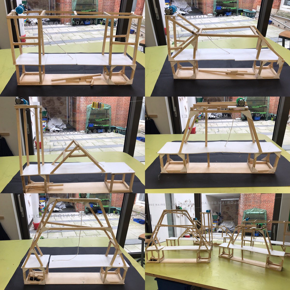 DonheadArt's tweet photo. Amazing teamwork today for prep boys! 5 bridges, complete with motors and pulleys to make them open and close. All different designs. Very proud teacher! @DonheadScience #faithfilled #curious #active @JesuitSchoolsUK https://t.co/8WsZLTSO2G