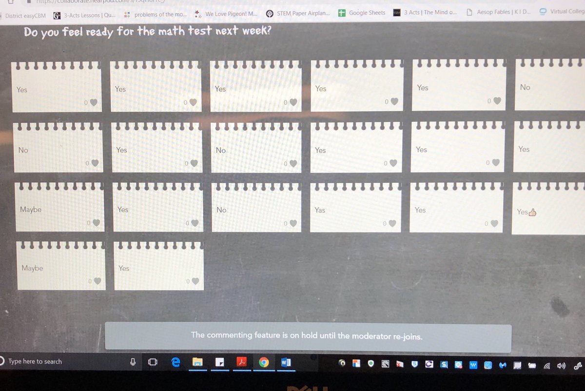 A_Groff13's tweet photo. Did a little check-in with my firsties today to get a feel for how they were feeling about the upcoming math test and if they are ready. It was great to see their true feelings because now I know who to check in with further!! #CollaborateDay @nearpod https://t.co/djnmuD7tSY