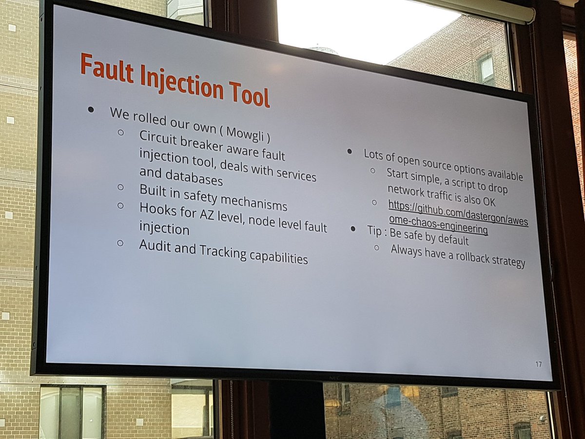 danielbryantuk's tweet photo. Fascinating insight as to how @ebaytechblog are using Lineage Driven Fault Injection (LDFI) to run chaos experiments, via #chaosday19 https://t.co/R0063g3jPR