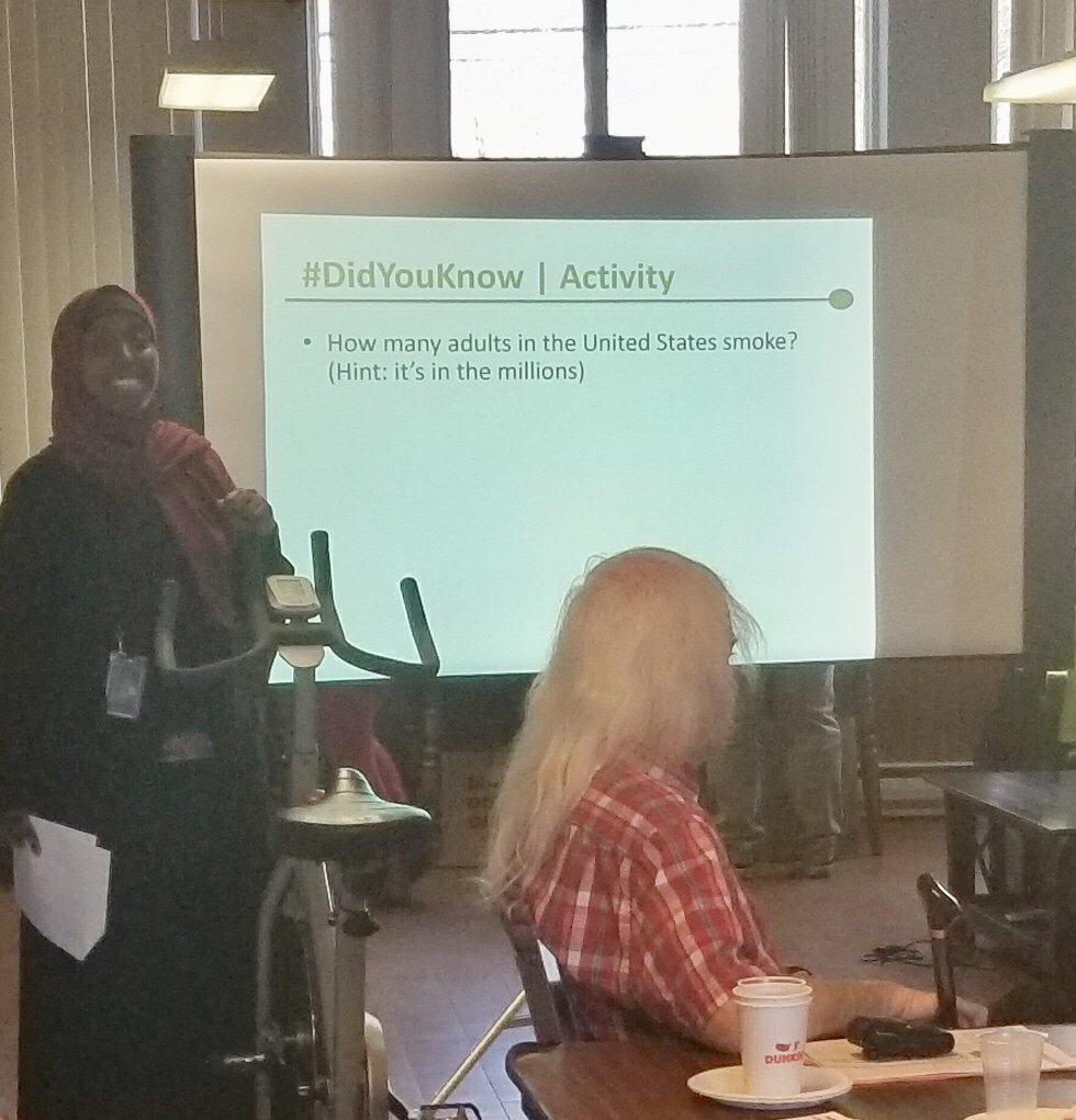 BHA_CCECR's tweet photo. Thanks to Boston Public Health Commission for speaking to Rockland Towers Residents about Smoke Free Living 🚭
#HEalthyBHA #HealthyBOS #SmokeFree #Boston #WestRoxbury @HealthyBoston https://t.co/Wg9IH85FZT