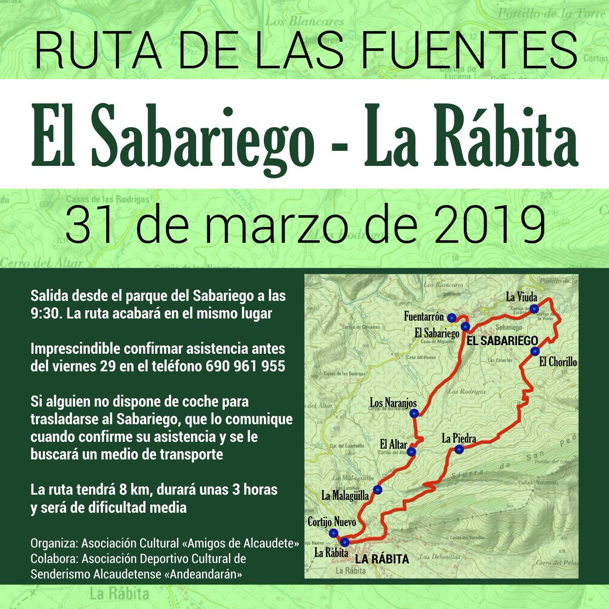 AmigosdeA's tweet photo. No olvidéis que HAY RUTA EL DOMINGO!!!! Di NO al sedentarismo conociendo tu municipio!!! #Alcaudete #Ada https://t.co/bKwbJ2rlwo