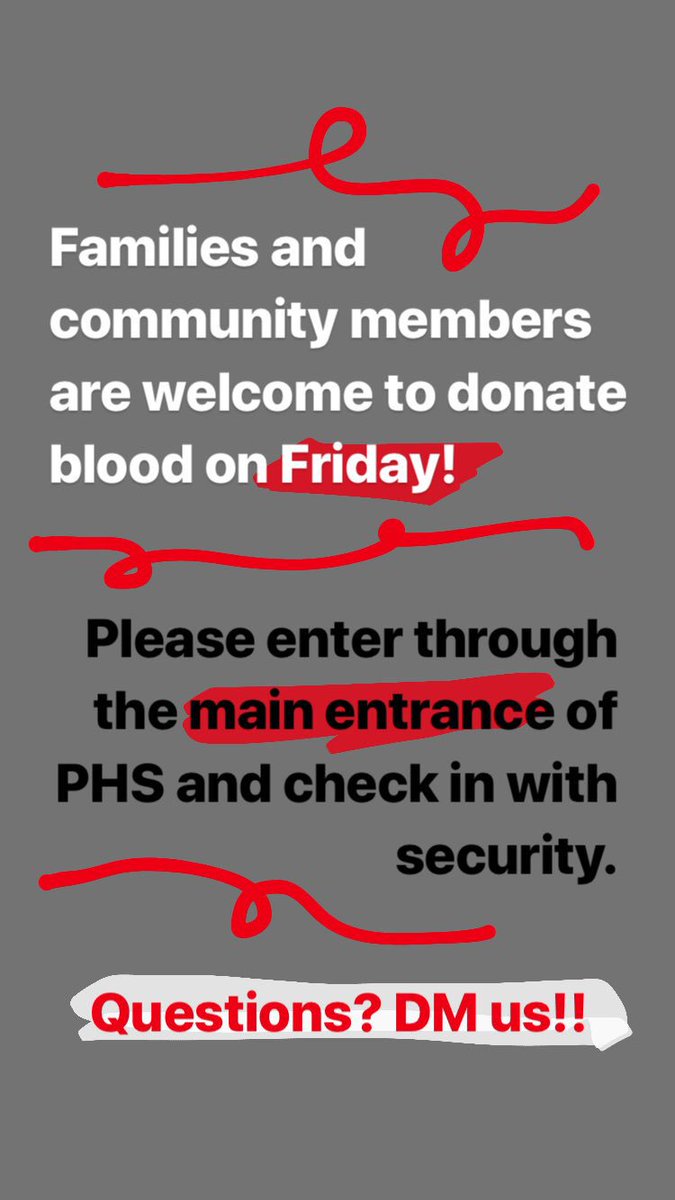 Are you donating blood? Give blood to give life TOMORROW at our spring blood drive. Bring a permission form if you’re 16. Community members are welcome to join us from 8-2pm!