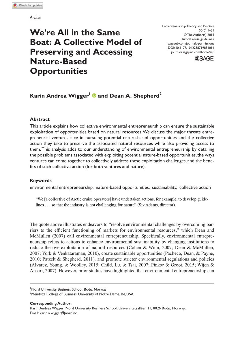 ETPjournal's tweet photo. Study provides new insights into how a collective can guide the sustainable exploitation of nature-based opportunities by establishing norms &amp; practices.

We’re All in the Same Boat: A Collective Model of Preserving &amp; Accessing Nature-Based Opportunities
 https://t.co/NQq1GluNRF https://t.co/ERnIbe4LxX