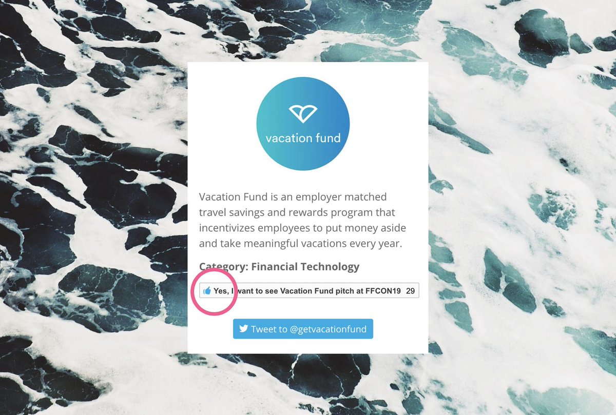 Hi all! If you could PLEASE take 10 seconds to click the link below, click on the "thumbs up" that I've circled in the image, and vote for us to pitch at #FFCON19, that would be amazing! Every pitching opportunity brings us new clients. Thank you so much!
lnkd.in/gCXErek