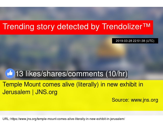 #TempleMount comes alive (literally) in new exhibit in #Jerusalem | JNS.org #virtualreality virtualreality.trendolizer.com/2019/03/temple…