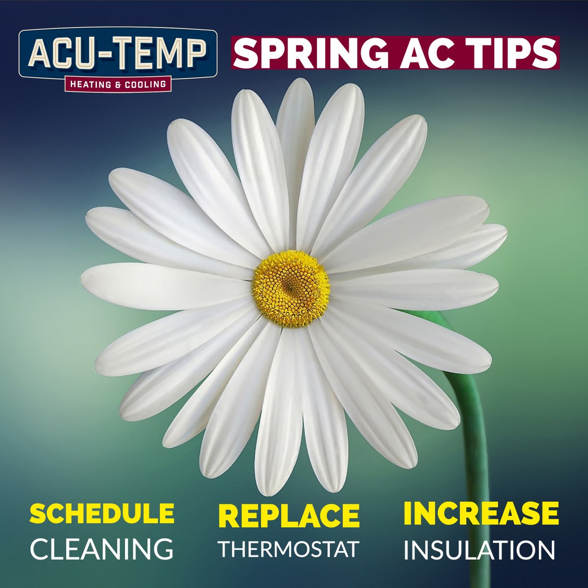 acu_temp's tweet photo. Don’t wait for the heat to get your AC ready for Summer! Start now to prepare by following these simple steps. A little can go a long way to save you money on your electric bill! #springactips #getreadyforsummer #springcleaning #savemoney #preparedforheat https://t.co/ttB3i7mZTv