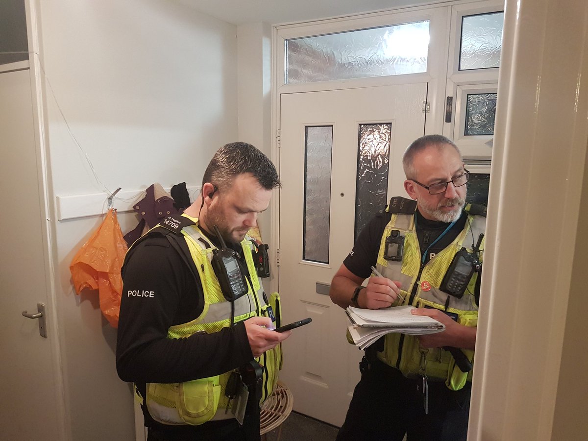 Swad response officers taking details for #HerbertProtocol after locating a vulnerable missing elderly female with severe #dementia. Located and returned home safely to her husband. It's not just just crime we deal with.