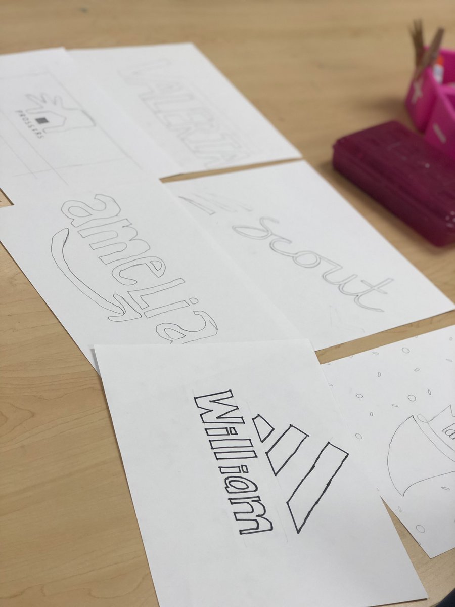 SegosARTclass's tweet photo. 5th grade work in progress. Taking existing logos and putting a personal touch to it! ๐๐ผ๐๐ผ @NorthamptonKISD #creativecokts #coltscreate https://t.co/HBrtXMiYLR