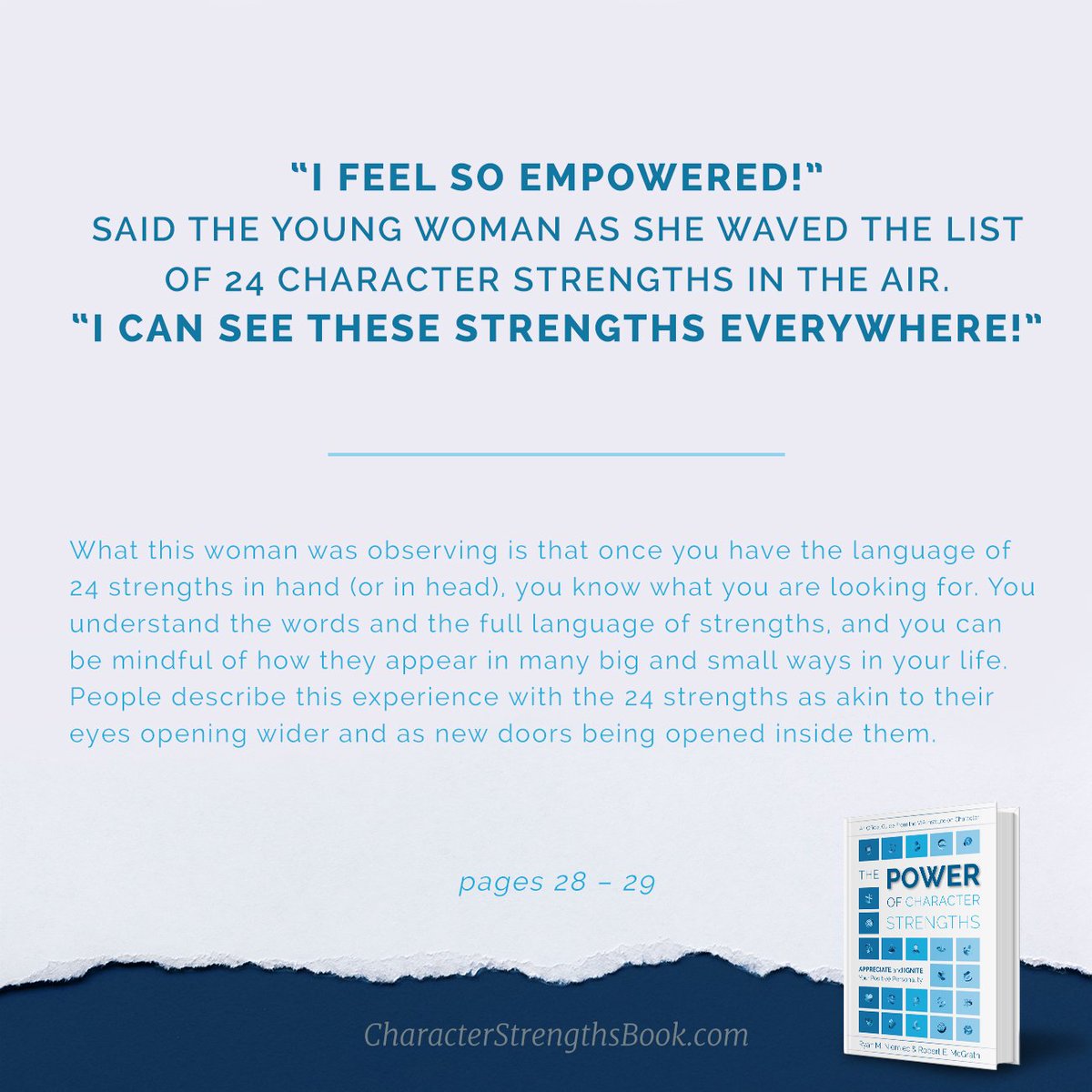 VIAstrengths's tweet photo. Take a look inside The Power of Character Strengths. This complete guide to character-strengths – and how to make the most of yours – is available now: https://t.co/AQAivA6S2g https://t.co/sAcUIwBreL