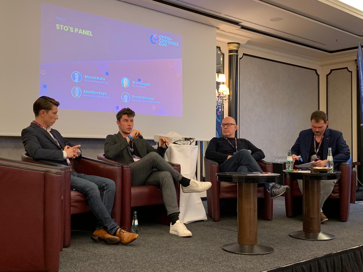KopsMax's tweet photo. Discussing the relevance of STOs and how relevant they still are or wether they are just a new tag for selling old stuff? At C3 Crypto Conference
#c3cryptoconference #berlin #cryptoconference https://t.co/MGUFb8hZV0
