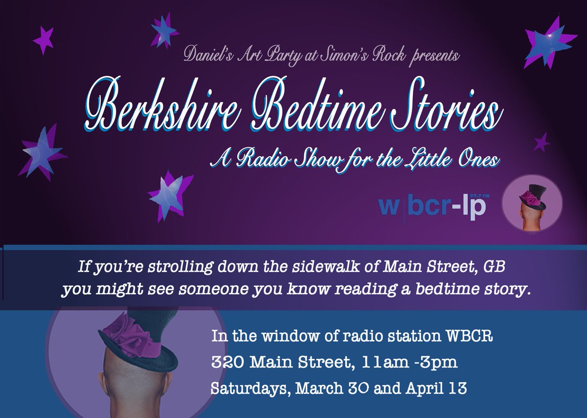 BerkEdge's tweet photo. Daniel's Art Party @SimonsRock is teaming up with @wbcr community radio for bedtime stories: https://t.co/0GqqdeYY5y https://t.co/tQ5AIOu3xW