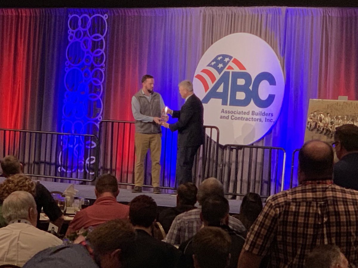 ABCMass's tweet photo. Proudly accepting the Mullan award and Membership awards for 90% retention, growth and goal at the ABC National Convention #ABCMeritShopProud @ABCNational https://t.co/jTE5ToGXAd