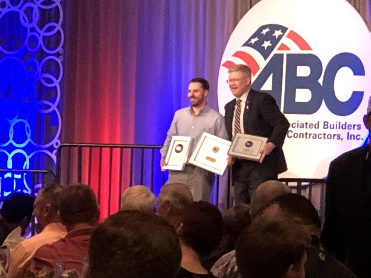 Proudly accepting the Mullan award and Membership awards for 90% retention, growth and goal at the ABC National Convention #ABCMeritShopProud <a href="/ABCNational/">ABC National</a>
