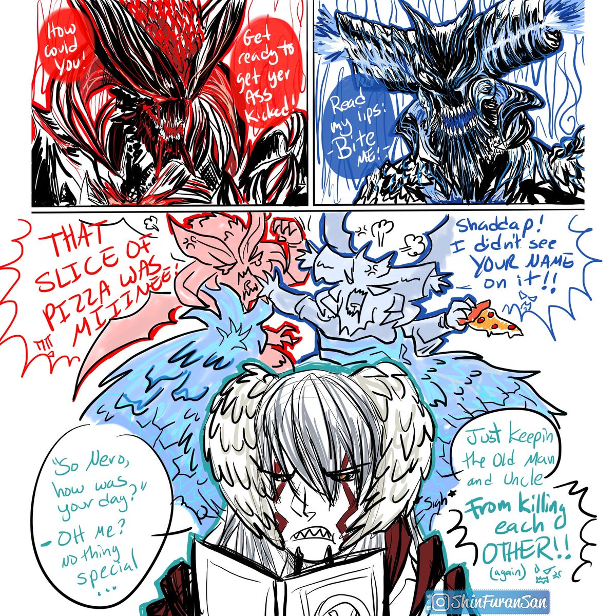 ShinFuranSan's tweet photo. Someone seems to be getting tired of the daily brotherly shenanigans.
🔹🔸
#sonsofsparda #dmc5 #devilmaycry5 #dante #vergil #nero #teamvergil #capcom #broswillbebros #digitalart #surface2 #videogames #autodesk #capcom #sketchbook #shinfuransan https://t.co/xwdthgRbe1