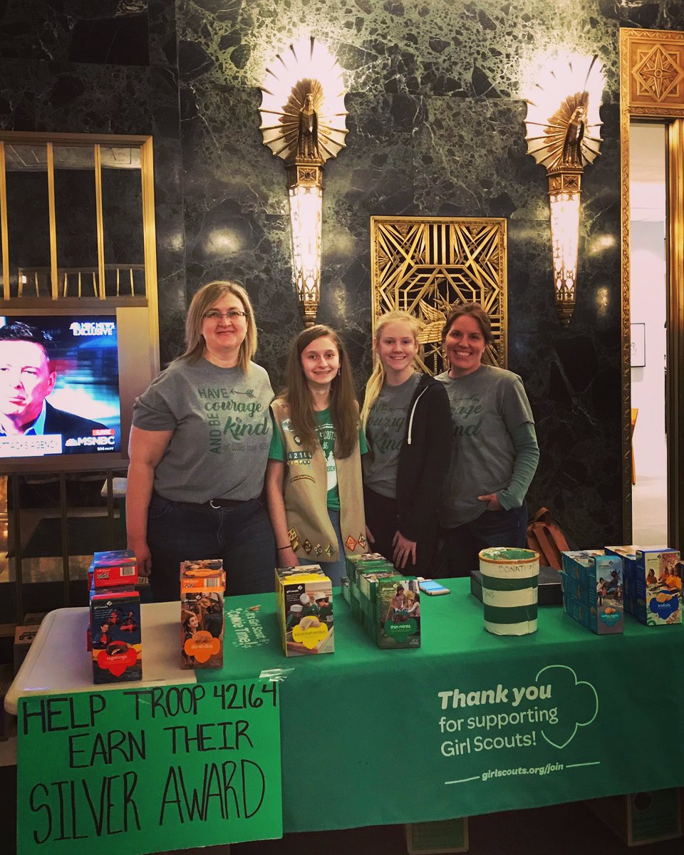 Thank Girl Scout Troops 42164 and 50833 for coming by. Everyone at One N. LaSalle loved your cookies. Remember Girl Scouts will be back April 3rd and April 16th! #girlscouts #cookies #thankyou