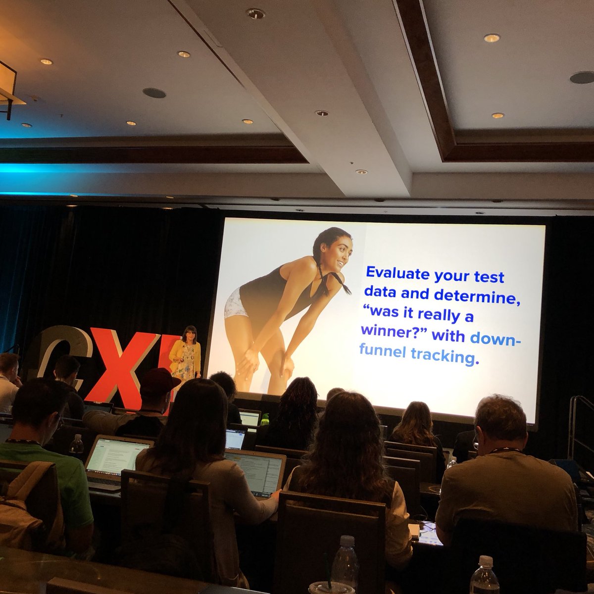 SabraB123's tweet photo. Great reminder to look up and not just focus on the one KPI you're tracking on. Increasing one number can negativity impact another. #cxllive https://t.co/uJBpuHHBsv