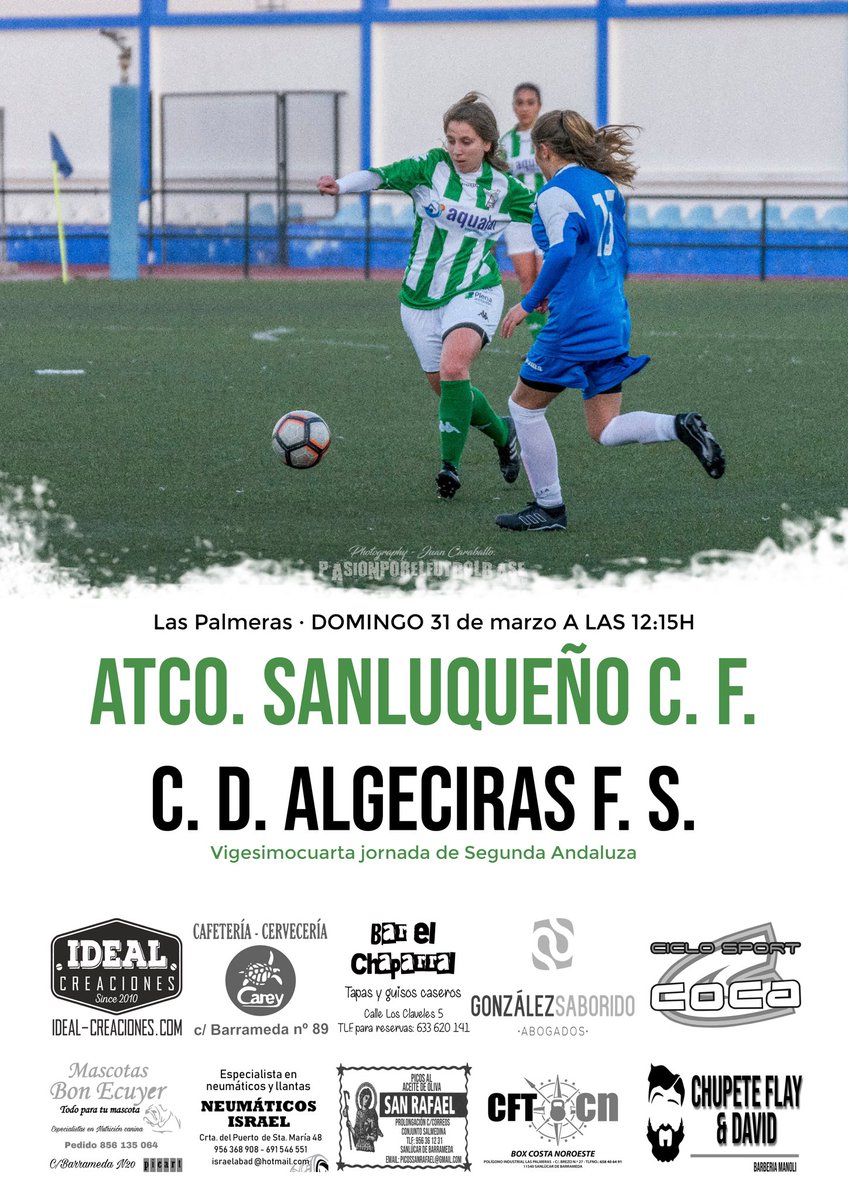 ascffemenino's tweet photo. Senior | Este domingo todos a Las Palmeras para animar a las nuestras. ⚽️💚
🗓 Domingo 31
⏰ 12:15H
🆚 C. D. Algeciras
🏟Las Palmeras
#SoyMujerSoyFútbol #ASCFF https://t.co/xjiFvxzRpF