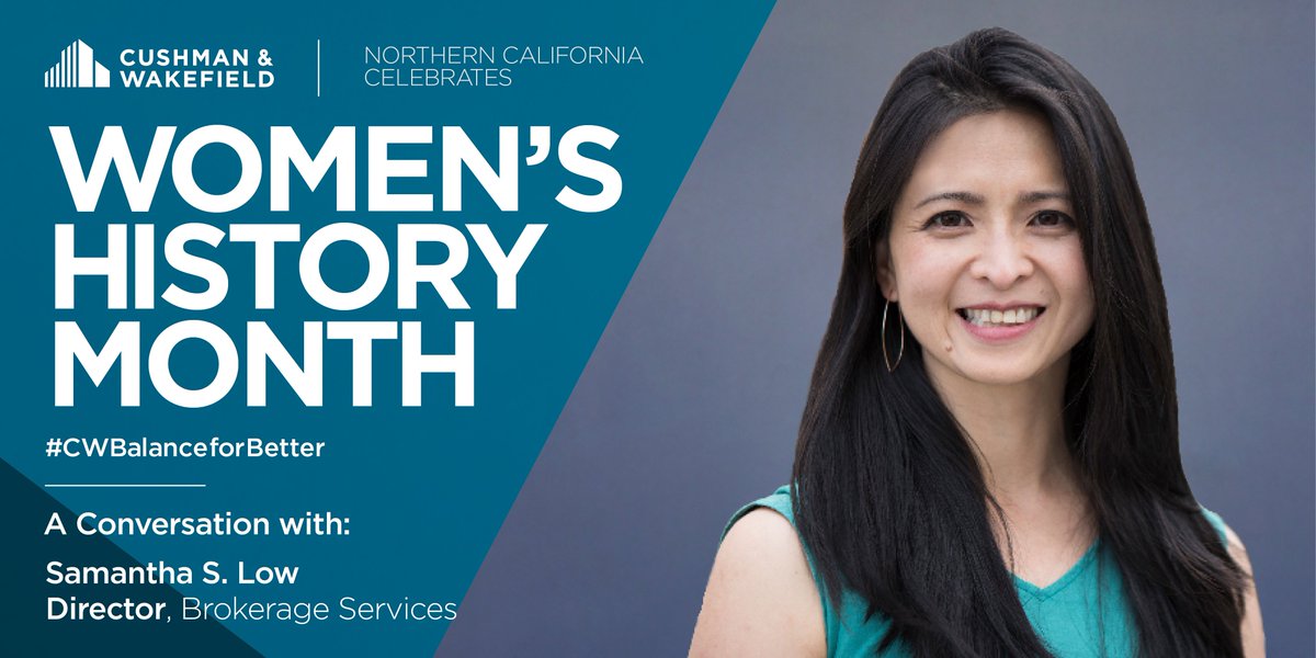 CushWakeNorCal's tweet photo. In our final Q&amp;A celebrating #WomensHistoryMonth 2019, we had the pleasure to hear from @samanthaslow1, one of our top #BayArea #tenantrep specialists with a captivating path toward #CRE and a position of #leadership >> https://t.co/FRjtnXV7ef #CWBalanceforBetter #CushWakeWIN https://t.co/3O1ljbqbeS