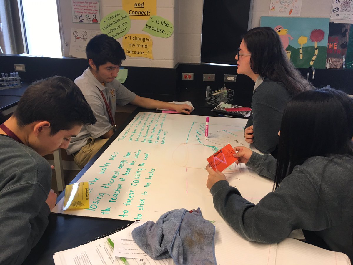 gretavsgreta's tweet image. Trying out the new science talk roles made by the wonderful @SolorioScience team! Students questioned and clarified their way to a deeper understanding of thermochemistry! #CPSstem