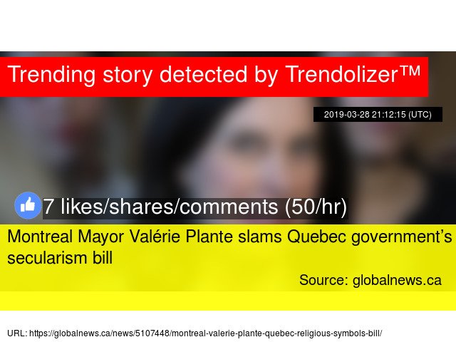 atheistolizer's tweet photo. Montreal Mayor Valérie Plante slams Quebec government’s secularism bill https://t.co/568CrkycOd https://t.co/fdOITBnTjn