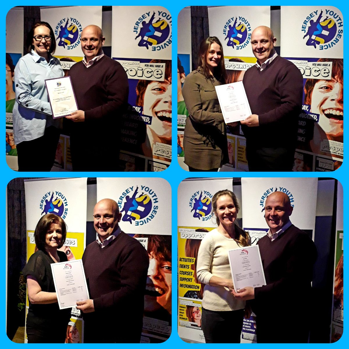 JsyYouthService's tweet image. Lovely evening presenting certificates for our new Level 1 certificate in introduction to Youth Work &amp;amp; Level 2 Youth Work Practice qualifications accredited by @AIMAwards_ 

#buildingaworkforce
#developmentofstaff
#JerseyCI 
#youthwork
@GovJersey 
@markcapern