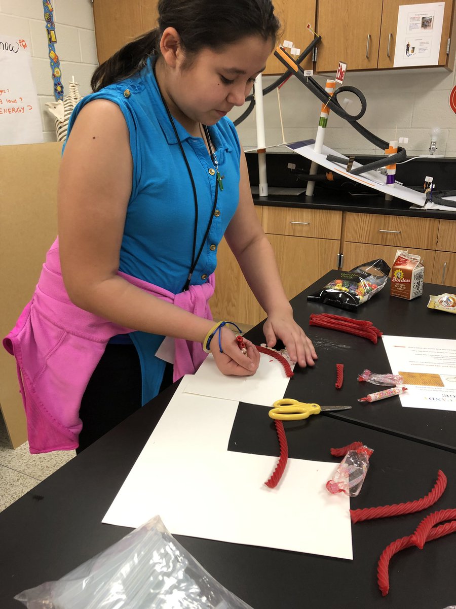 HistorySTEM's tweet photo. Stemtastic is sweet today-building tessellations with candy. Let’s see if they can be as sweet as those honeycomb bees. #sheldonstem @KMSPantherSTEM https://t.co/XCd9k5ejds