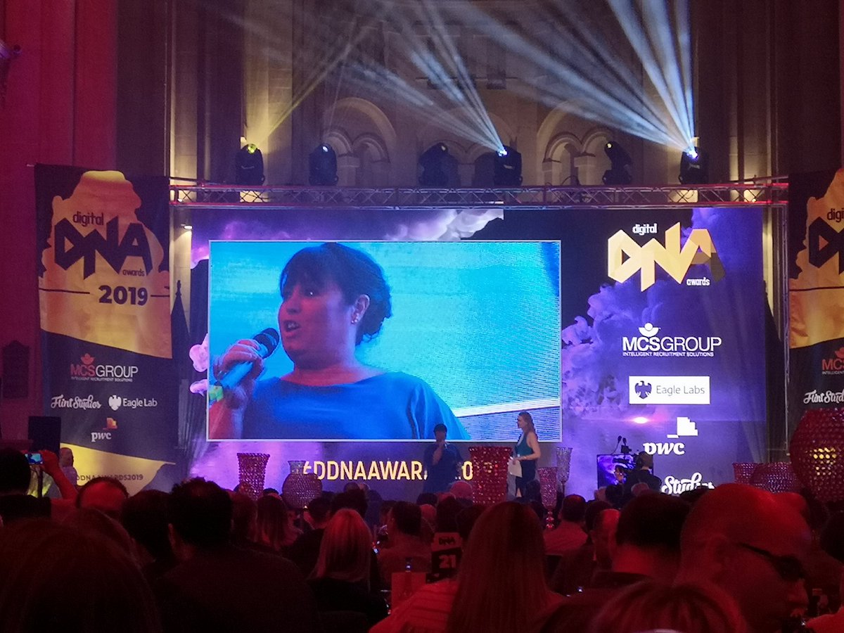 newsmulg's tweet photo. The global award goes to @Andrea_Haughian @InvestNI @DigitalDNAHQ #DigitalDNAAwards2019 https://t.co/apVkO1DNuq