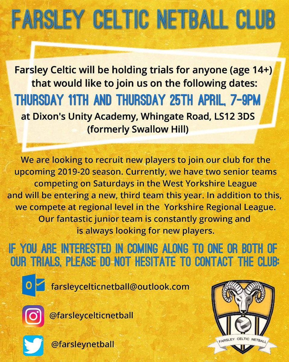 farsleynetball's tweet photo. We are recruiting!! #WYNetball #netball #netballclub #leedsnetball #netball #newplayers #westyorkshirenetball https://t.co/HxXJ4TldjE