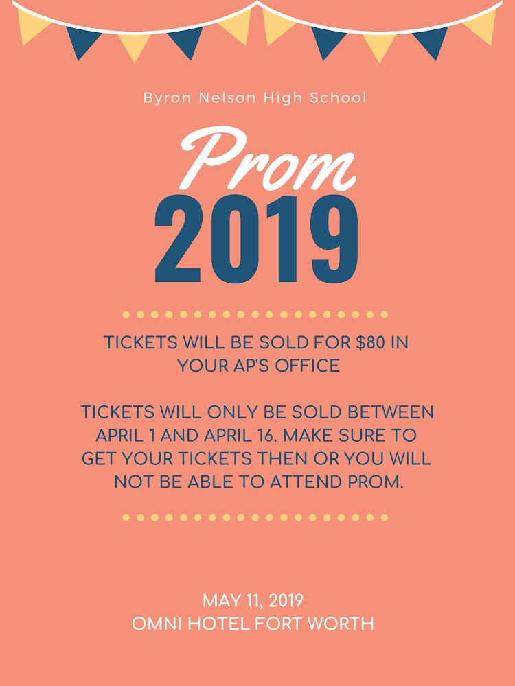 bnh2019's tweet photo. 🌟SENIORS!! here is the latest prom info regarding ticket sales!🌟 https://t.co/zV35pLsopc