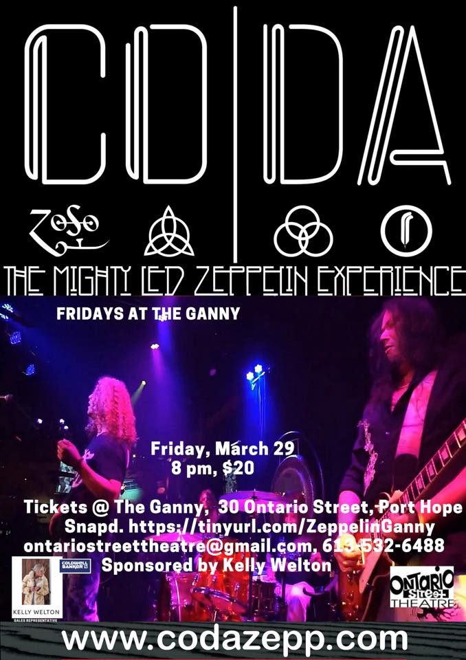 codaledzeppelin's tweet image. CODA THE MIGHTY LED ZEPPELIN EXPERIENCE AT THE GANNY IN PORT HOPE TOMORROW NIGHT! ganny.ca