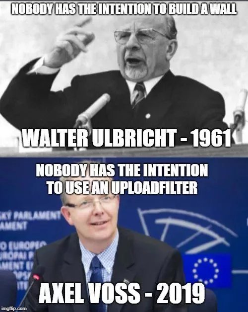 wbemtest1's tweet photo. Always the same... repeating History #Article13 #NieMehrCDU #Article17 @AxelVossMdEP https://t.co/Gz7YlASoQM