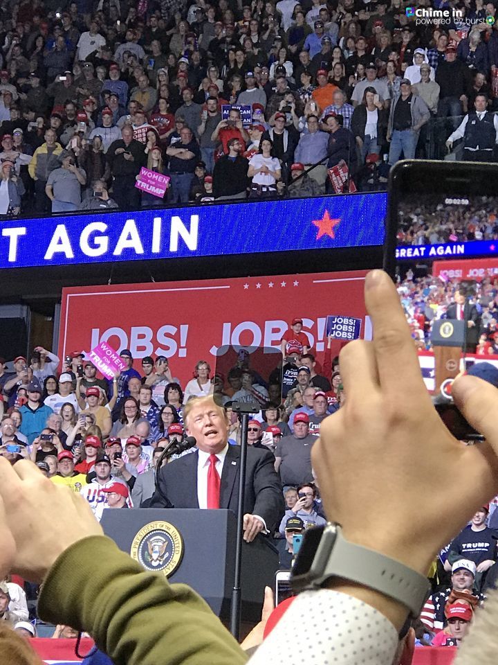 wwmtnews's tweet photo. Were you at the #MAGA rally in Grand Rapids? These folks were.
Share your pictures in our rally gallery: https://t.co/6j0fxyBAFc
#TrumpInGR https://t.co/tK3D8WfW2m