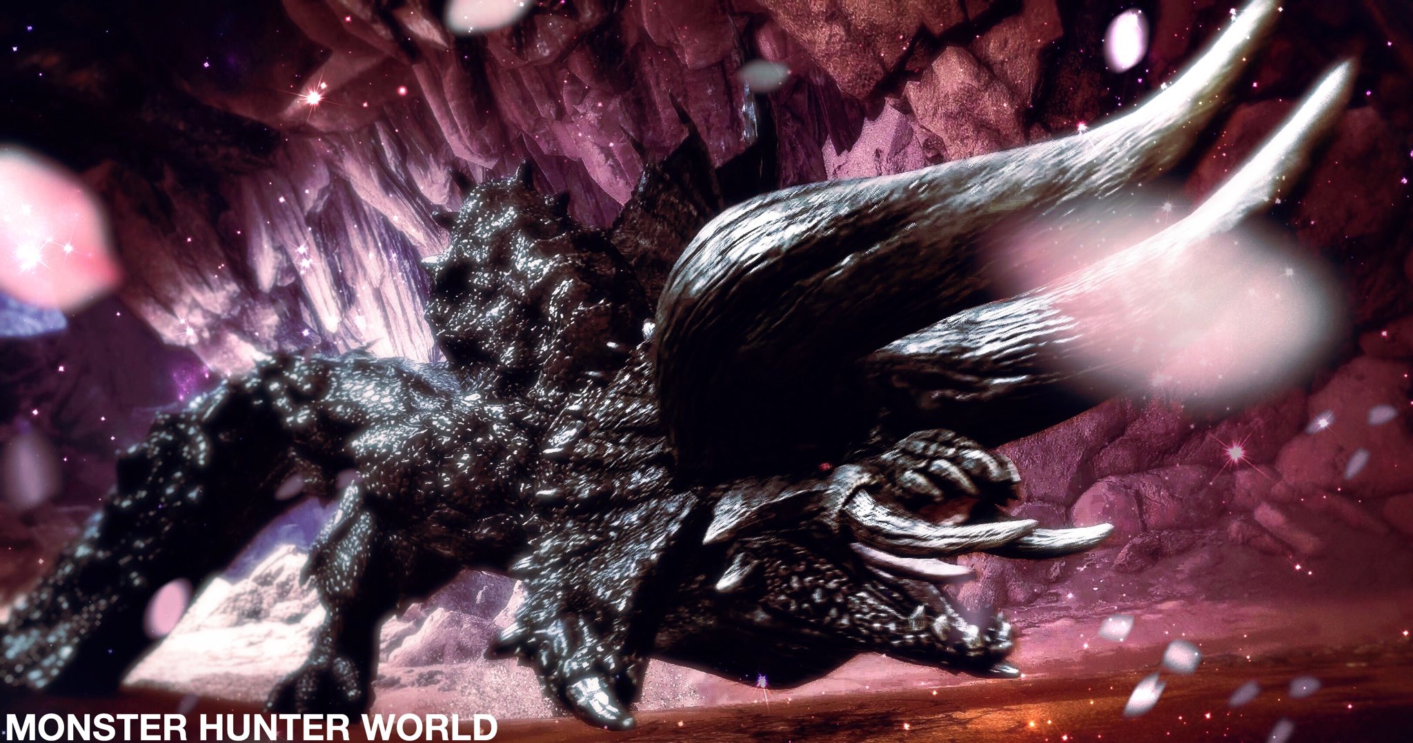 Hiro ゲーム垢 على تويتر ディアブロス桜 桜も咲いてきて陽気が良いので桜を舞わせました そういうのが嫌いな人もいると思うのでリプに普通に加工したやつも載せておきます Mhw Mhw写真部 ディアブロス亜種 T Co Ykuusipuxh تويتر