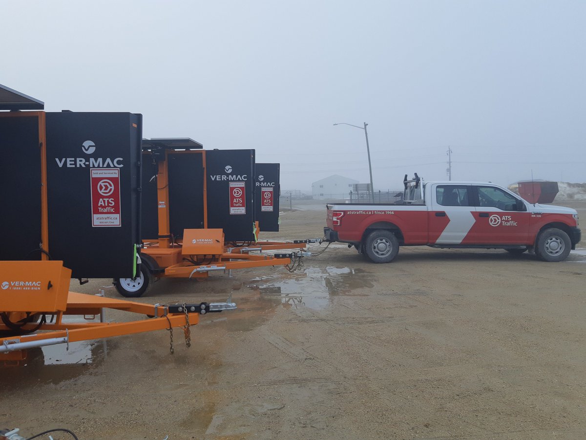 atstraffic's tweet photo. Successful message board delivery! Our Winnipeg team hit the road today to deliver 4 Ver-Mac PCMS 1210 Message Boards to our provincial partners. #VerMac #Manitoba https://t.co/wIeDWiLgpq