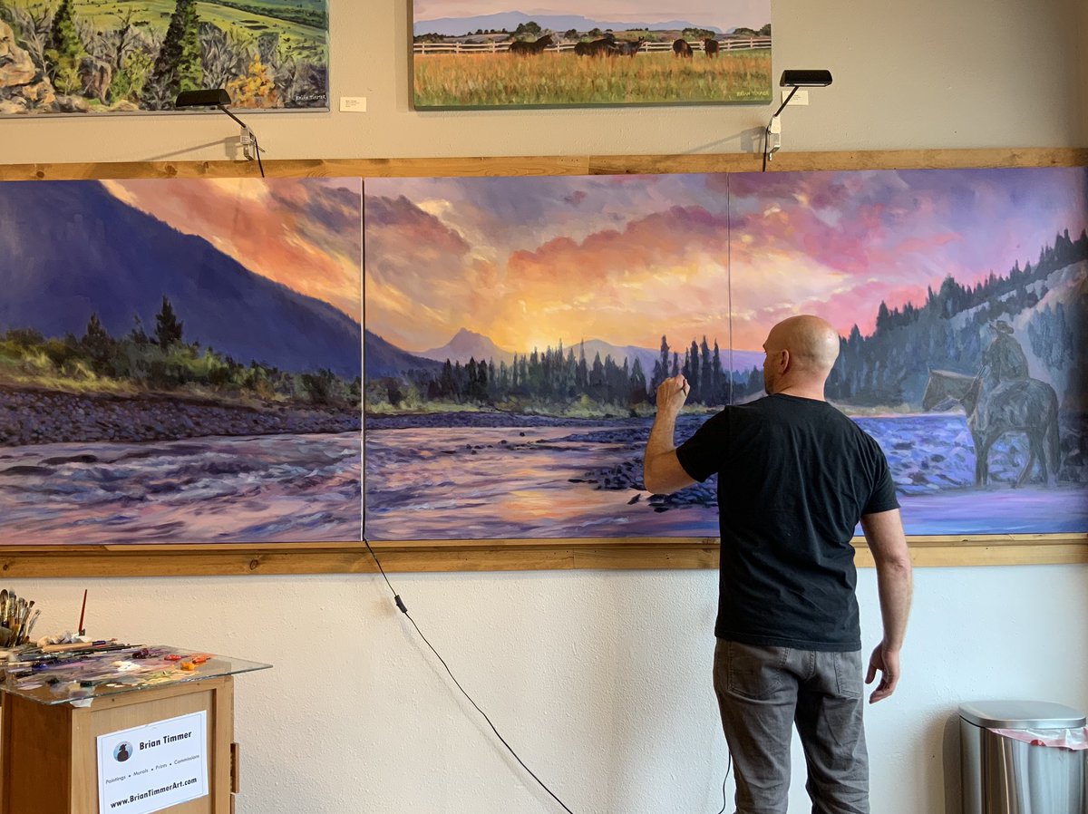 A work in progress. 

#yellowstone #sunset #northforkview #northfork #wyoming #river #paintingcommission #commission #wyomingpainting #artistsoninstagram #skylovers #myart #briantimmer #briantimmerart #timmergallery #studiopainting #studioart #studiogallery #winsorandnewton