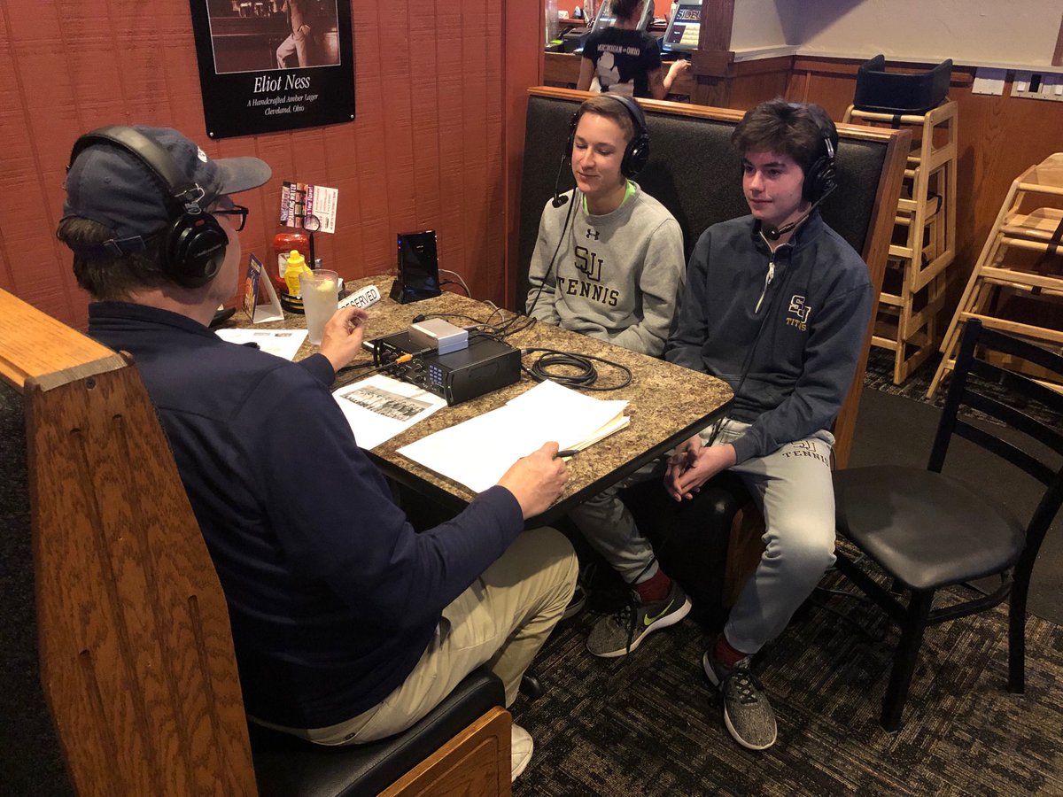 SJJTitanSports's tweet photo. Aidan Williams ‘21 &amp; Alex Kufner ‘21 of the Titan Tennis Team on the ⁦@SJJRadio⁩ Coaches Show! #GoTitans https://t.co/qMbu8PrcQL