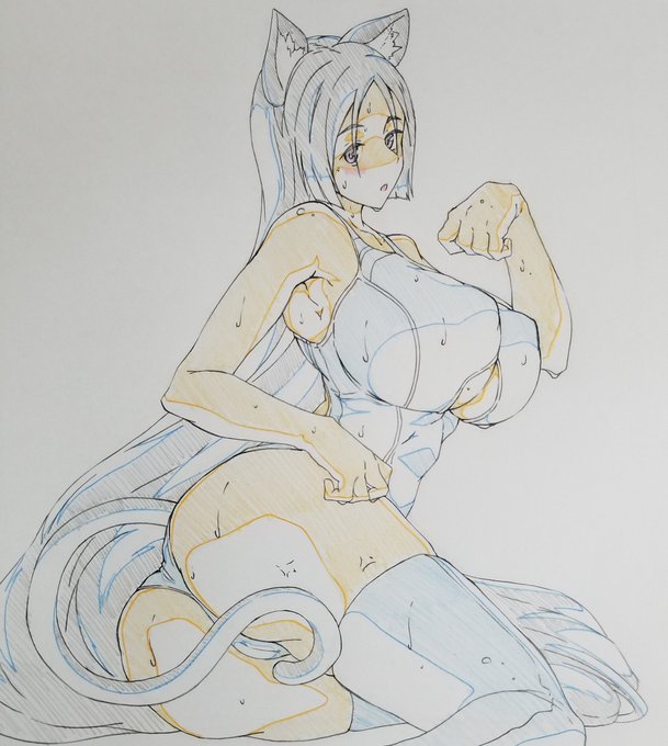 ネコ耳ニーソ競泳水着頼光ママ
が描きたくなってつい……

あと水着はパイズリ出来るように
胸のとこ空いてるのが良かったり…… 