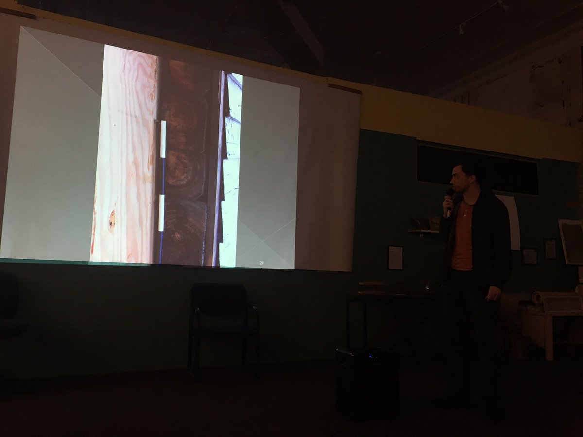 GLEthnohistory's tweet photo. .@AnthroAtWayne MA student Luke Pickrahn gave us an overview of the construction of the log cabin site. #hamtown #historicpreservation https://t.co/ADzZS83iOn