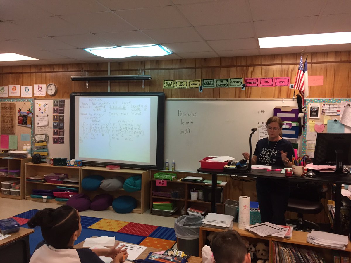 C_Grazioli's tweet photo. Co-teaching this week with Mrs.Perez. Students are learning about perimeter. #PISDMathChat #Frazier https://t.co/XJHH4OMWOu