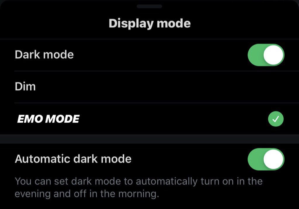 OffensiveEmo's tweet photo. #darkmode -> #emomode https://t.co/XnLl9nkYRg