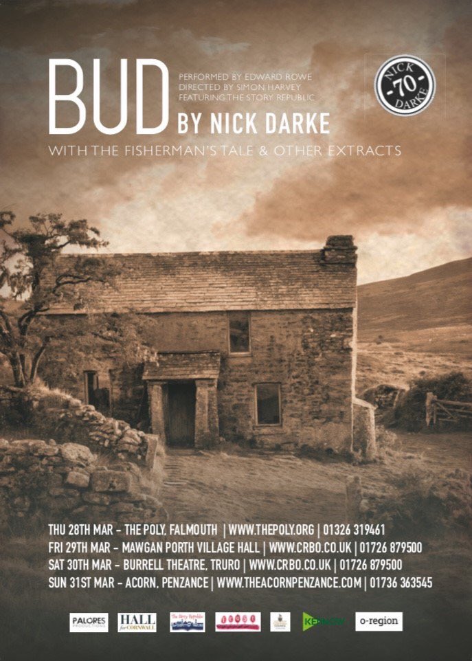 HallforCornwall's tweet photo. #ND70 Congratulations team #BUD what a brilliant collection of Nick Darke work. ‘The Oven Glove Murder’, ‘Fisherman’s Tale’, ‘River Song’ & ‘Bud’ all performed superbly by @Kernow_King @connie_crosby @KeithSparrow61 @oliviaclowry dir @oregionsi catch it on tour this weekend https://t.co/UsFqJ9O8Cs