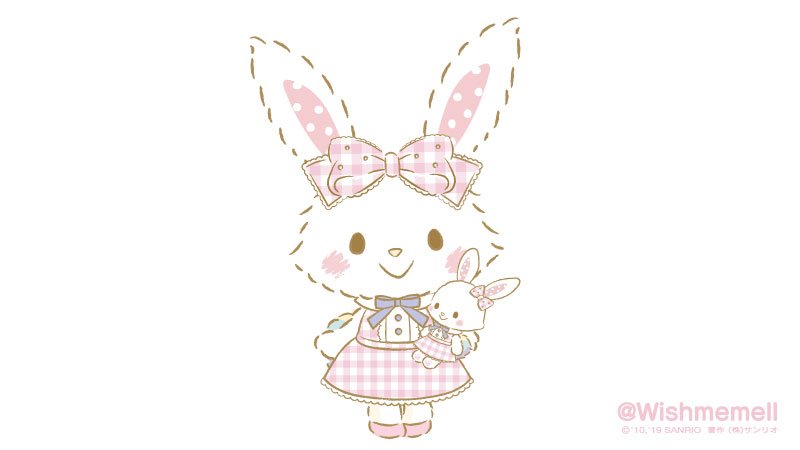 bow rabbit simple background white background pink skirt smile skirt  illustration images