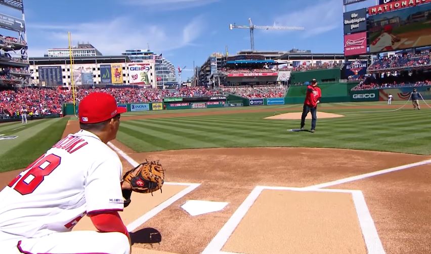 pikappNSU's tweet photo. ICYMI: @NSULA #PiKappaPhi alumnus Billie Roy Cook throws out first pitch for Washington Nationals on Opening Day https://t.co/byWDgf8E0T

We are proud of you brother! https://t.co/ZPOH4OjexK