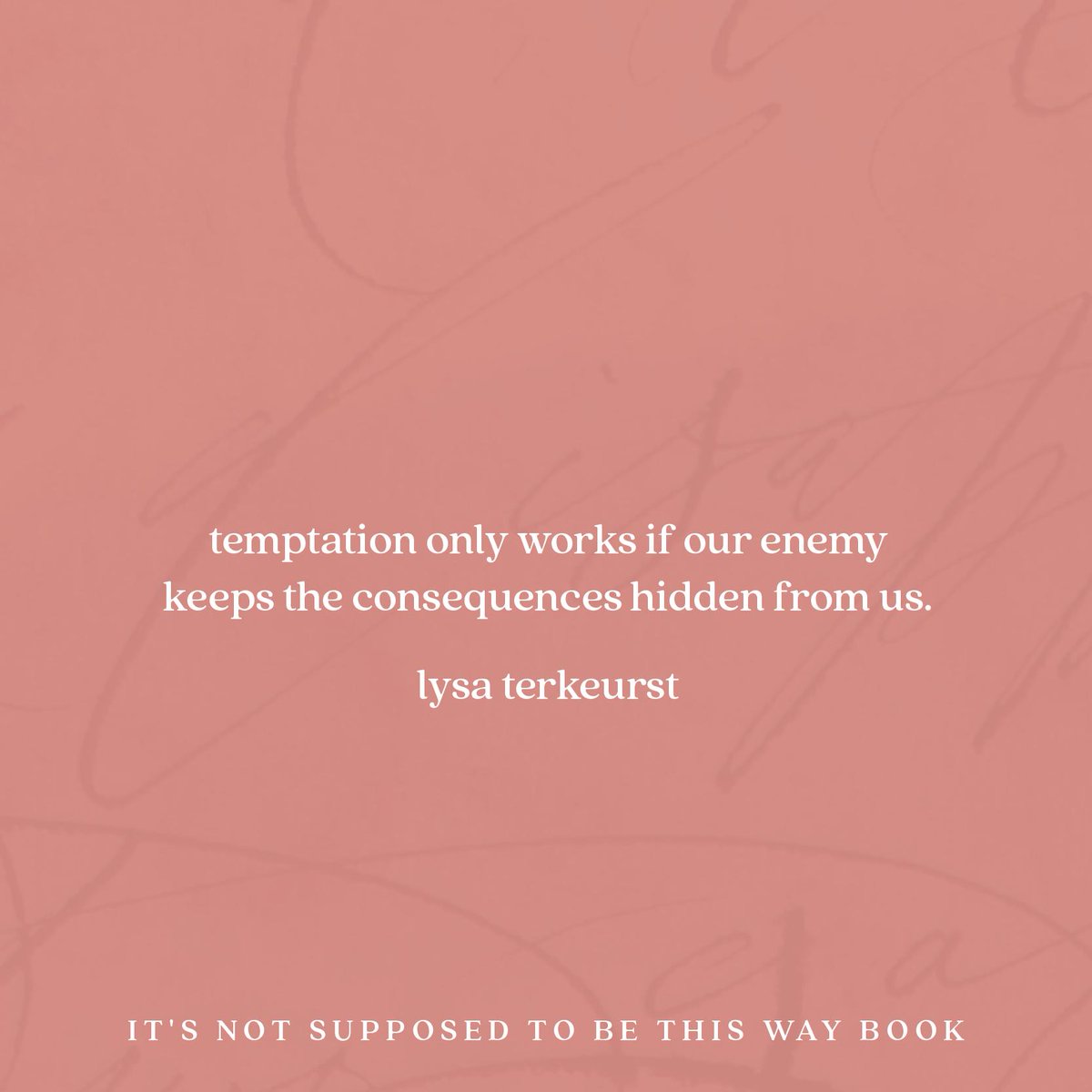 LysaTerKeurst's tweet photo. If my Bible is collecting dust and my conscience is being hushed, then my heart is in danger of being crushed.

This is why Satan is thrilled when we don’t open our Bibles. He knows how powerful God’s Word is, and he wants to keep us from it. 

#ItsNotSupposedToBeThisWay https://t.co/t69W4oMvHF