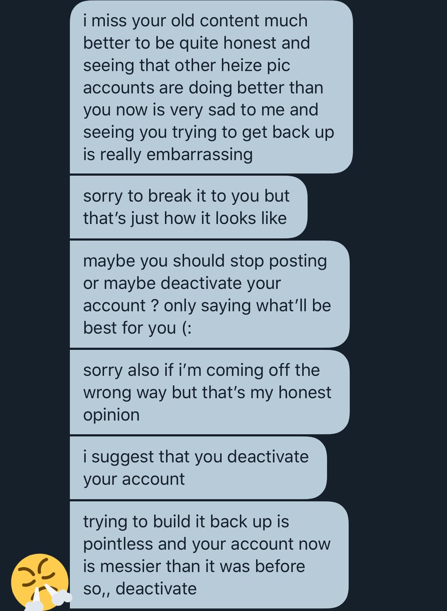 heizearchives's tweet photo. okay... i wasn’t planning on talking about this, but having this kind of message sent to me is so disrespectful and disheartening, and i feel like i need to talk about it. first off, i just wanna know why you thought that saying these things to someone is okay? https://t.co/mk3sxb5cxu