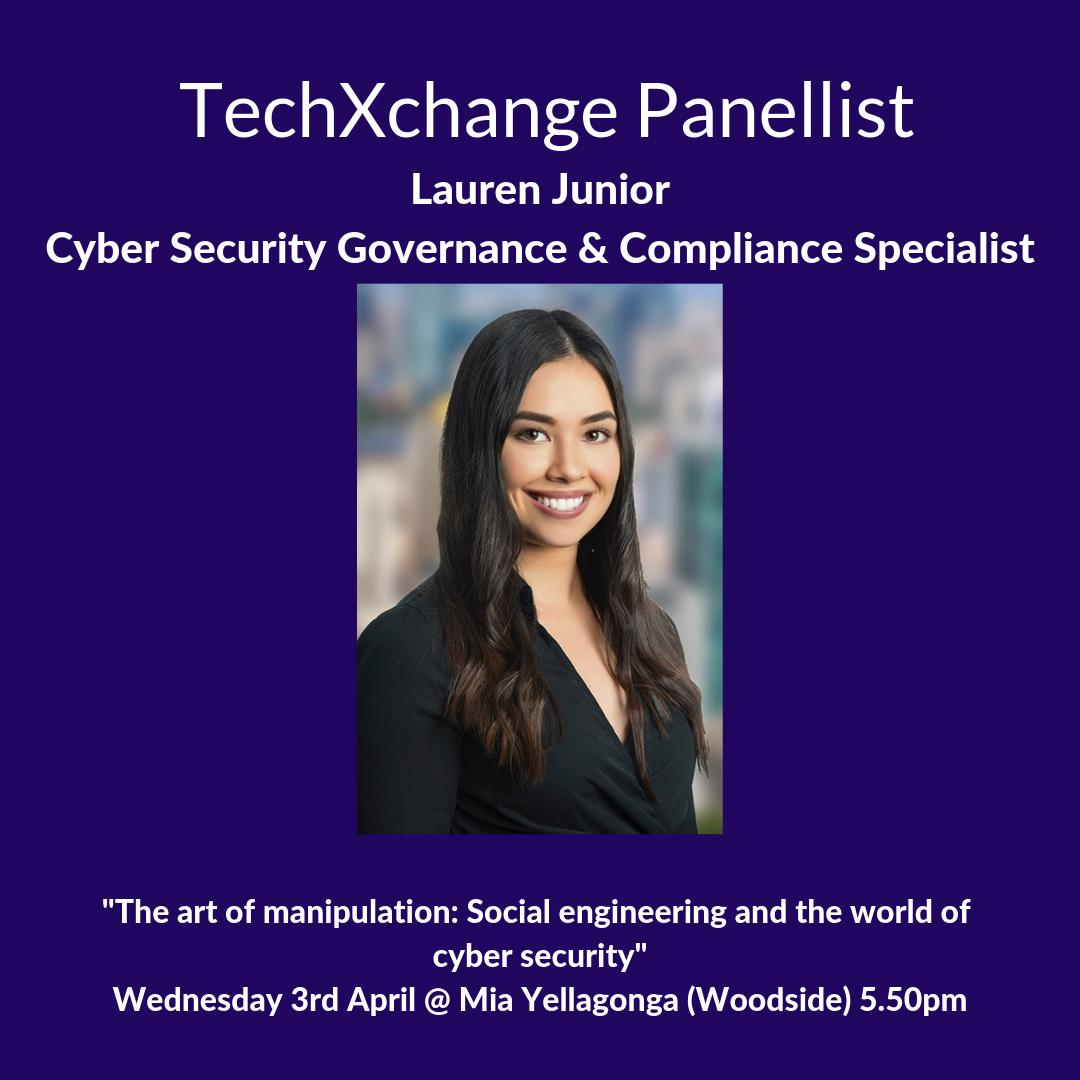 Lauren Junior is a Cyber Security Governance and Compliance specialist at <a href="/Bankwest/">Bankwest</a> . ✍🏽 👩🏽‍💻 Hear Lauren speak at our event on Wednesday 🎤
Tickets are almost sold out! Get yours here lnkd.in/fFVFCj5