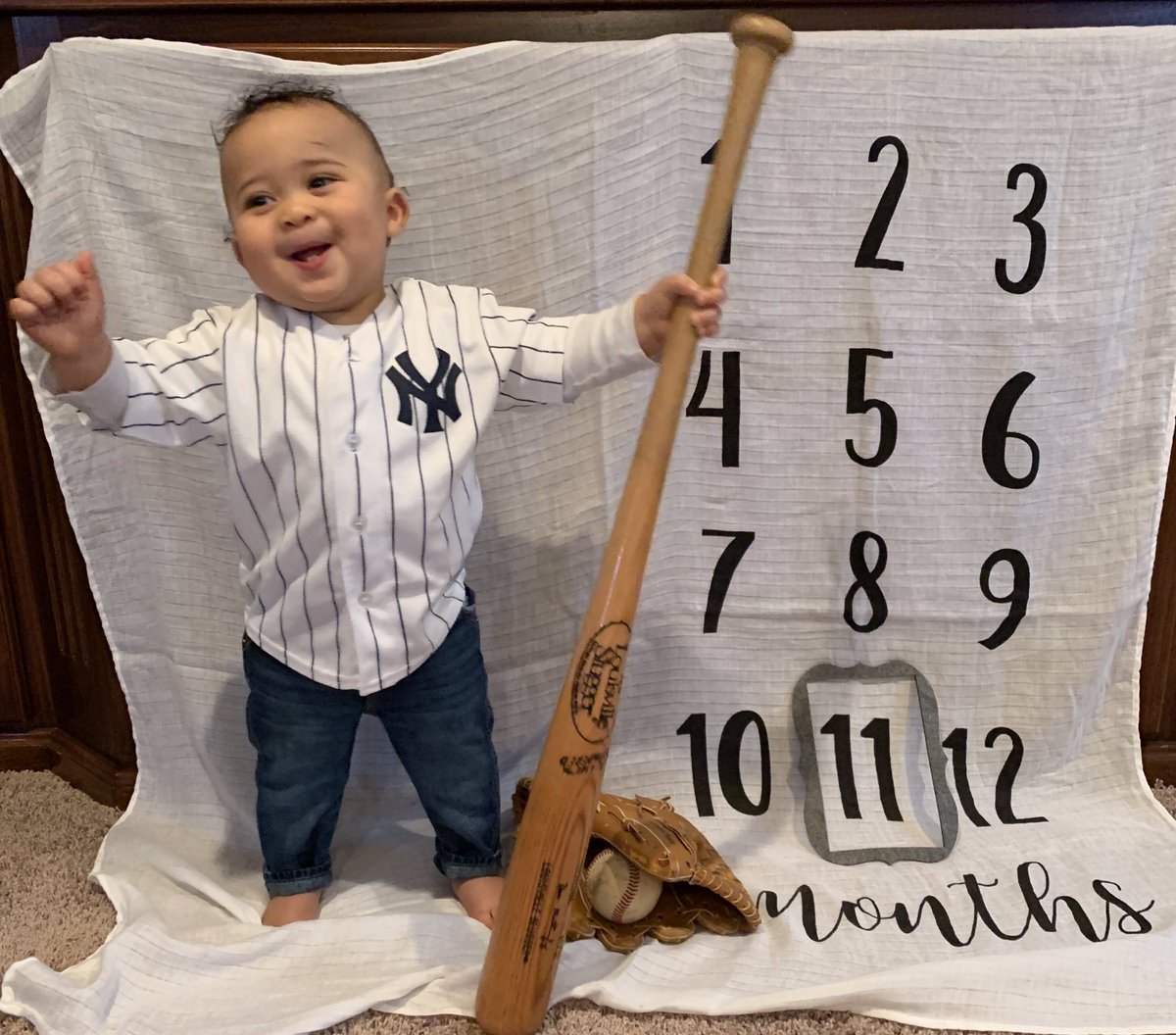 sonofafarmer's tweet photo. @TheJudge44 Congrats on a great opening day win from Dominic - celebrating his first opening day! https://t.co/kS3XWHpRiy