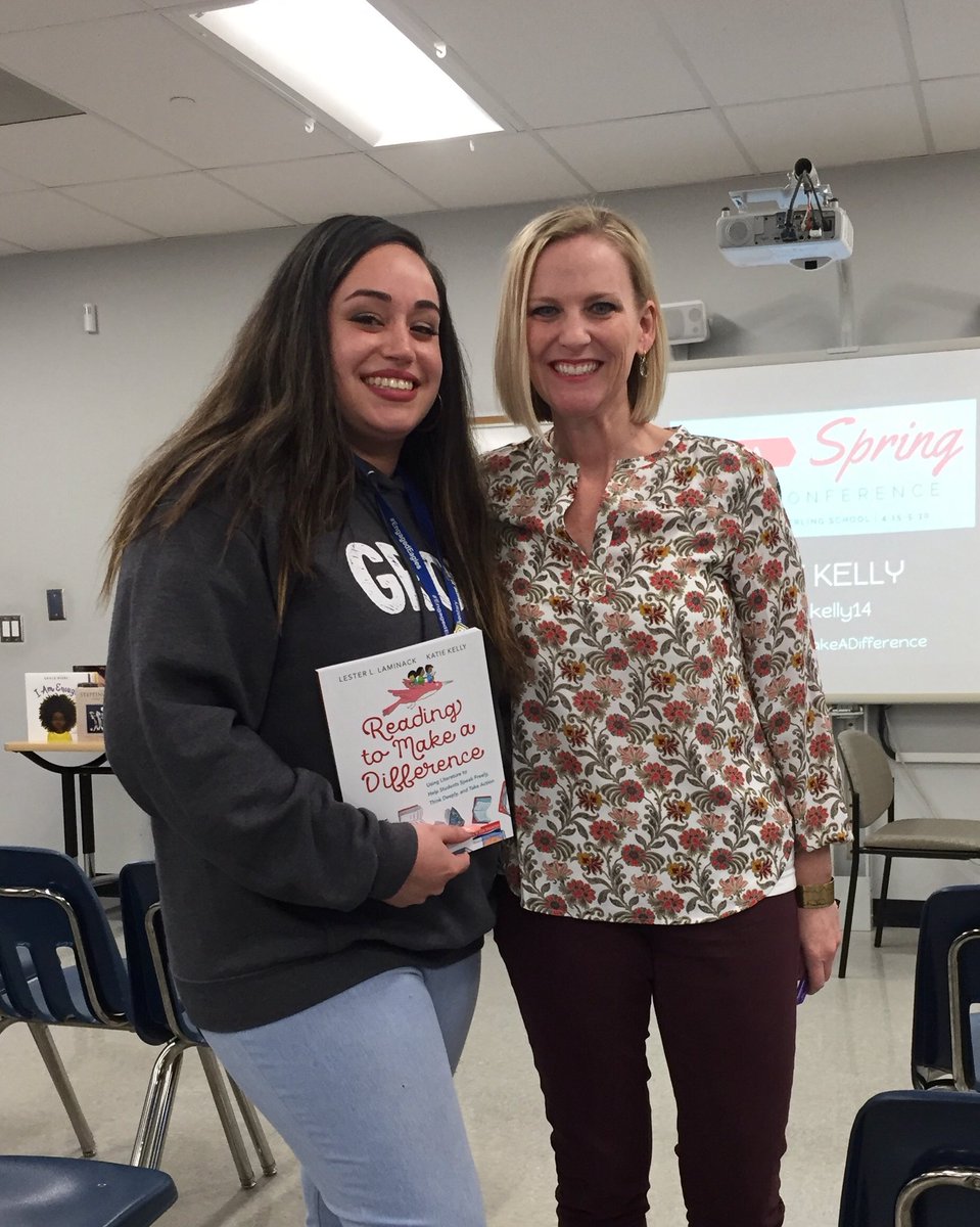 Thank you @ktkelly14 for your inspiring words at the <a href="/GreenvilleIRA/">GCIRA</a> Spring Conference! So honored for my students to be featured in a chapter of this amazing new book by you and <a href="/lester_laminack/">Lester Laminack</a>! #ReadingToMakeADifference #EngagedEagles <a href="/GroveElementary/">GroveElementary</a>