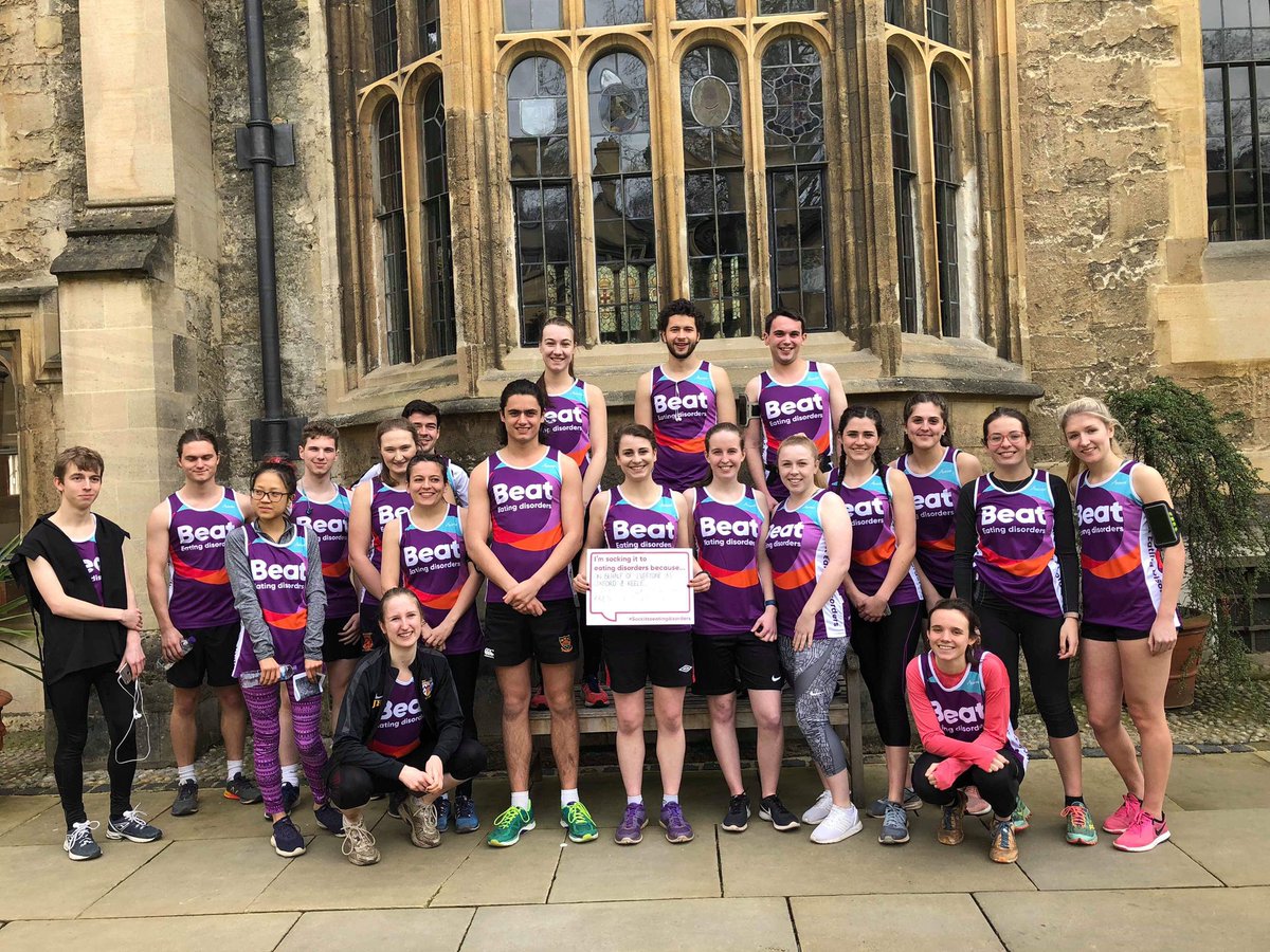 JamesSamNevett's tweet photo. Earlier this month I was proud to lead a team of 20 runners from Oxford and Keele in a sponsored 10k run for @beatED as @BeatOxford Campus Rep. We raised an amazing £1,565 to #SockItToEatingDisorders https://t.co/qf1Ur8oVcx