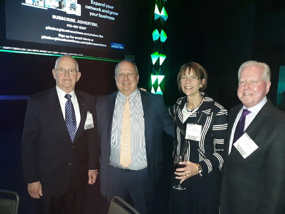 RIDC_SWPA's tweet image. President Don Smith with #RIDC Board Chair G. Reynolds Clark, Vice Chair Sara Davis Buss and Board Member Mark Kurtzrock after receiving Best Tech Flex for Tech Forge at @NAIOPPittsburgh’s Awards Banquet. #CREpgh